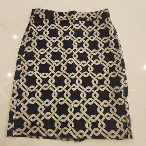 Banana Republic Sz 0P Pencil Straight Skirt Cotton Blend Career Office Chainlink